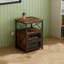 Ensemble de 2 tables de chevet modernes avec tiroirs rabattables et tablettes ouvertes, table de bout robuste en X pour la chambre à coucher, le salon et le bureau, assemblage facile inclus