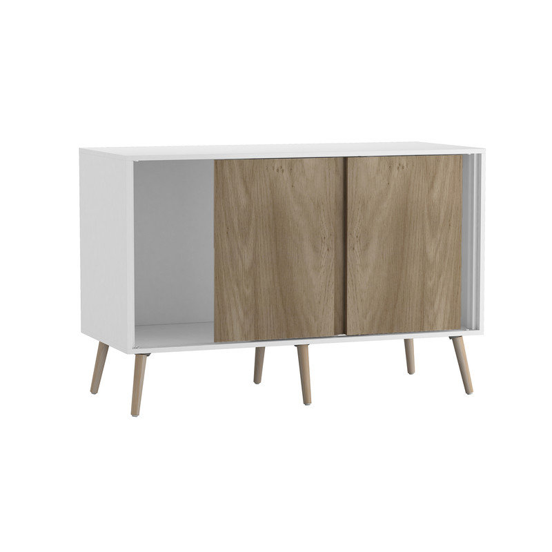 Rectangle Accent Cabinet, Oak/White/pine Wood