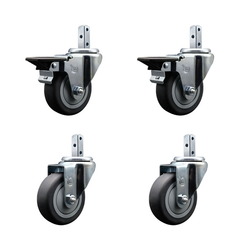 4 Piece Thermoplastic Rubber Caster Set