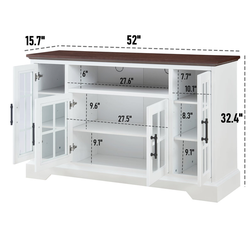 Buffet avec 4 portes Buffet Table, Blanc 1