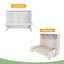 Lit escamotable double avec bureau, blanc antique
