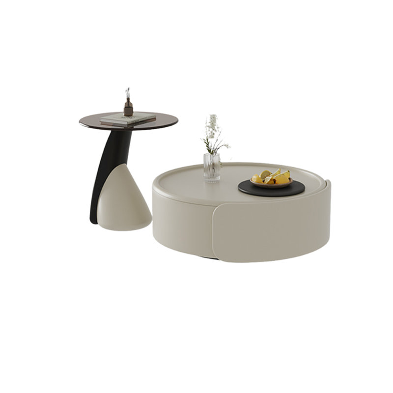 Modern Wood Coffee Table Set, 13.38" H x 31.49" L x 31.49" D