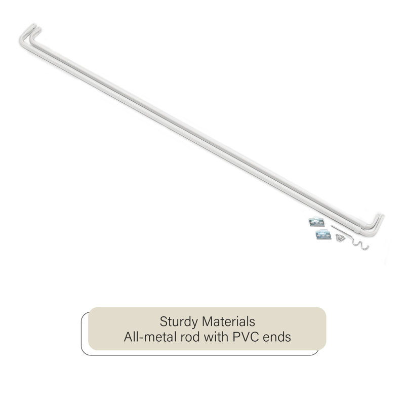 Tringle à rideaux double réglable blanc Fantasia, 28" - 48"