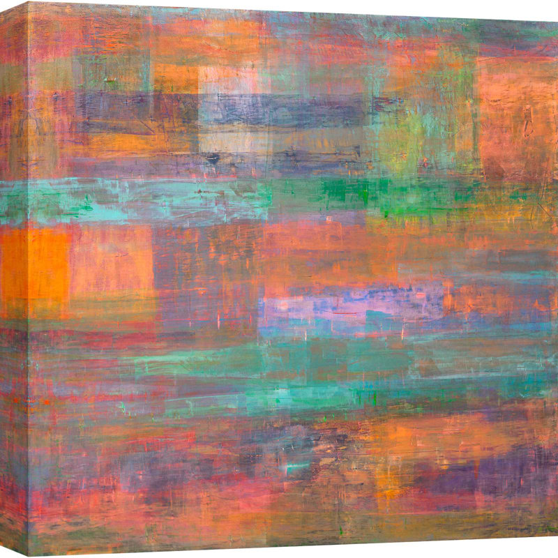 Abstract Painting: Rhythm Of Light - Wrapped Canvas Print, 50cm H x 50cm W
