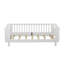 Lit plateforme simple en bois pour enfants, lit simple en bois à profil bas avec rails pour filles et garçons