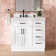 Tidworth 36'' Solid Wood Single Bathroom Vanity with 1.5'' White Quartz Top, Left Offset Rectangular Sink