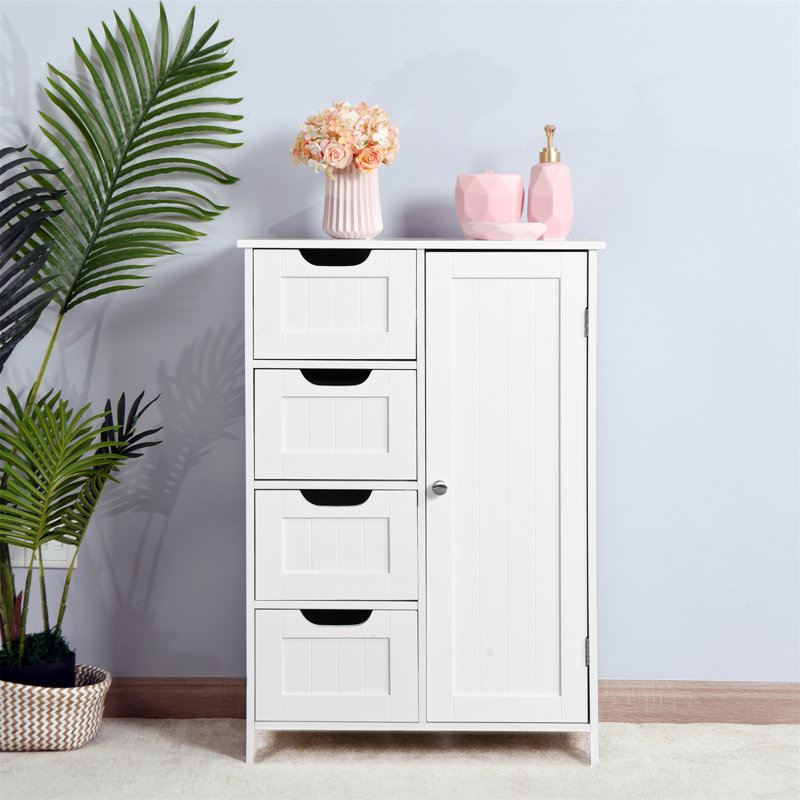 Armoire de rangement pour salle de bain avec tablette réglable et tiroirs