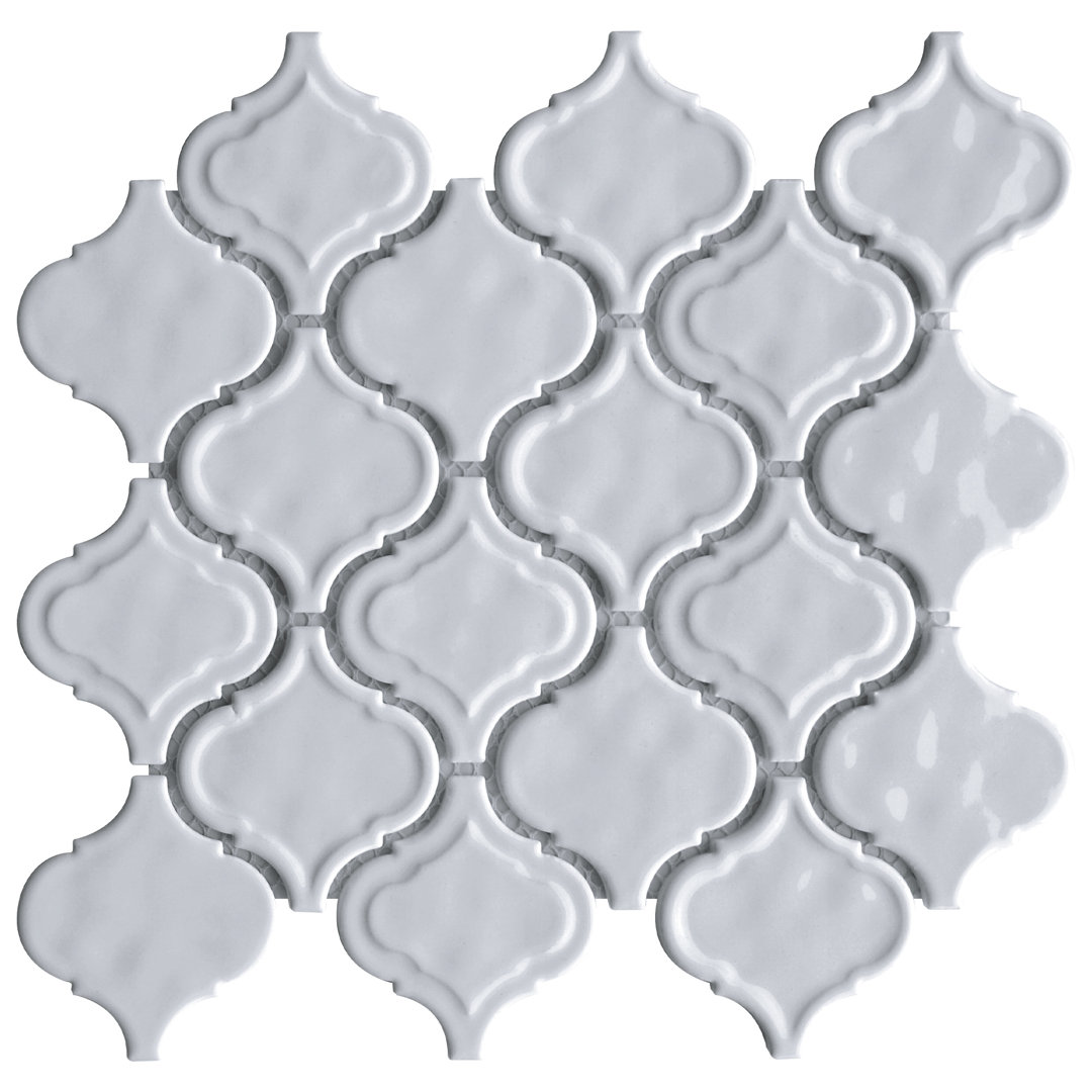 Lauretta 3" x 3" Glass Arabesque Mosaic Wall Tile Supreme Tile 