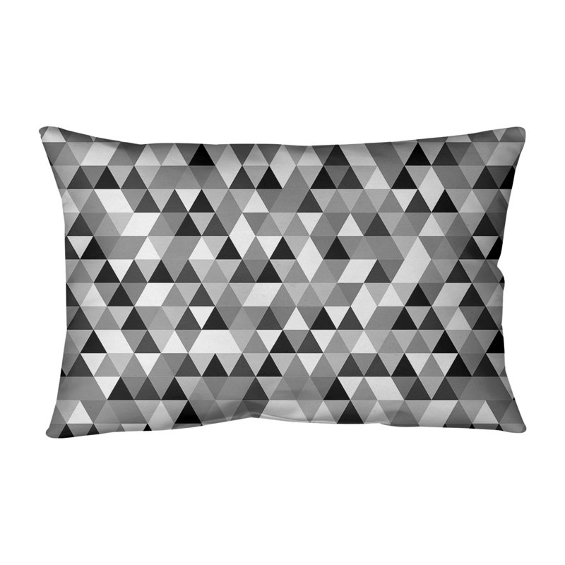 Coussin lombaire triangle, Bourre en polyester, Noir, H 21,5 po x l 31 po