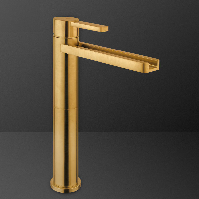 Capri Single Hole Bathroom Faucet, Brushed Gold
