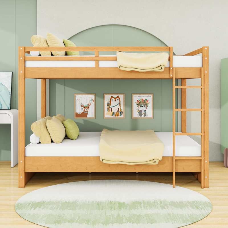 Grand lit superposé en bois avec échelle, Bois