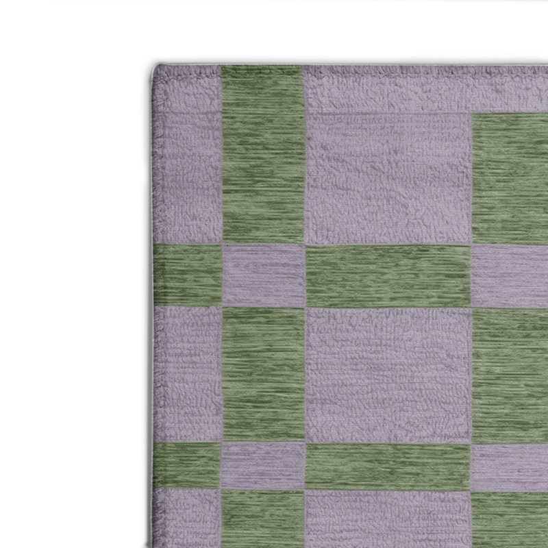Tapis d'intérieur et d'extérieur à carreaux rose, Rectangulaire 2 pi x 3 pi