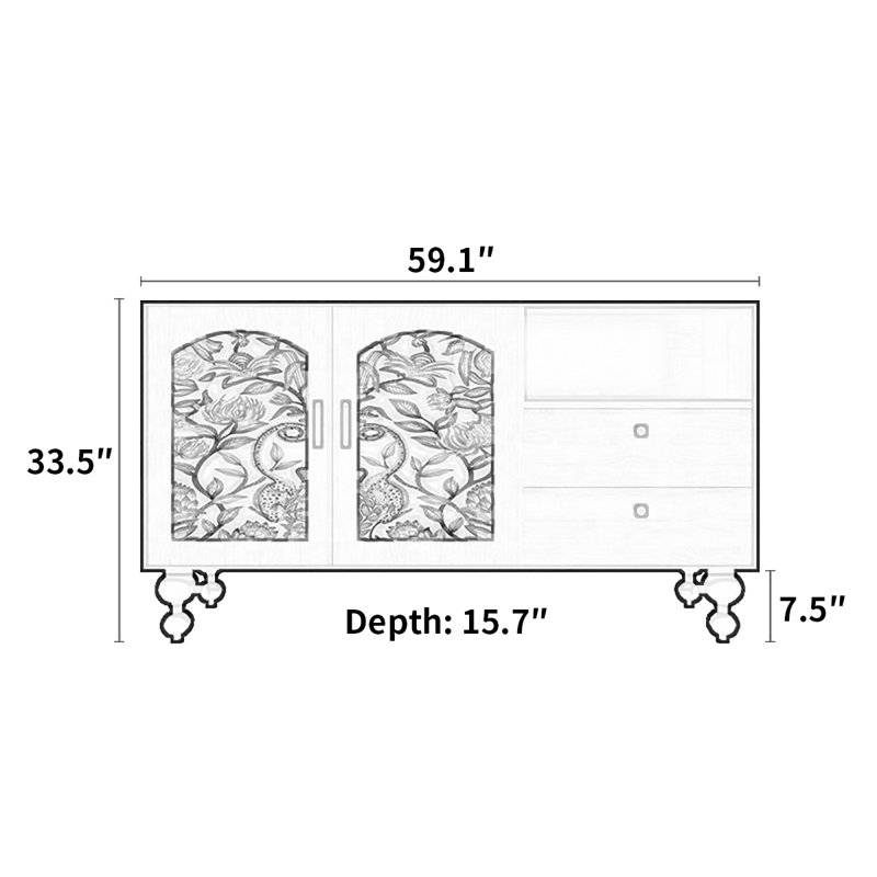 Buffet simple de style européen, Blanc