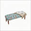 Banc capitonné de style européen avec pieds tournés en bois, repose-pieds rembourré américain pour chambre à coucher et espace de vie principal