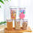5 Pack 1.6L Airtight Food Storage Containers, 1.5Qt Plastic Storage Boxes For Organiziting Kitchen With Labels And Measuring Bottles, For Cereals, Beans,Sugar, Flour