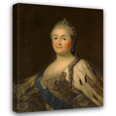 "Portrait of Catherine the Great" by  After Vigilius Eriksen - Gallery Wrap Canvas Wall Art