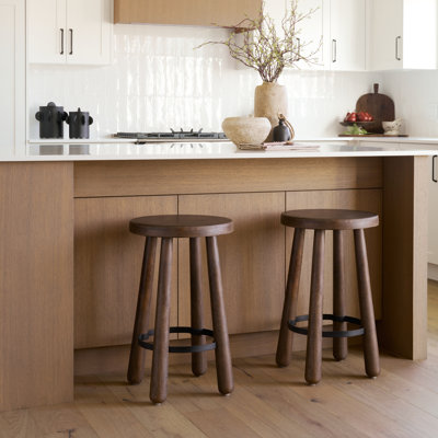 Clemente Counter Stool with Solid Wood Frame