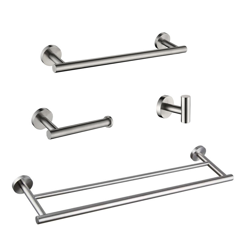 4-piece Modern Bathroom Hardware Set, Rust & Corrosion Resistant, Hidden Mount Design, Smooth Anti-scratch Edge, Wall Mounted, For Bathroom Kitchen Living Room