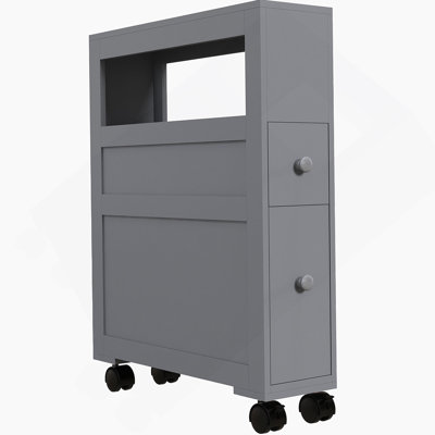 Armoire de rangement à roulettes étroite en bois 6,25 po x 20,5 po x 28,25 po