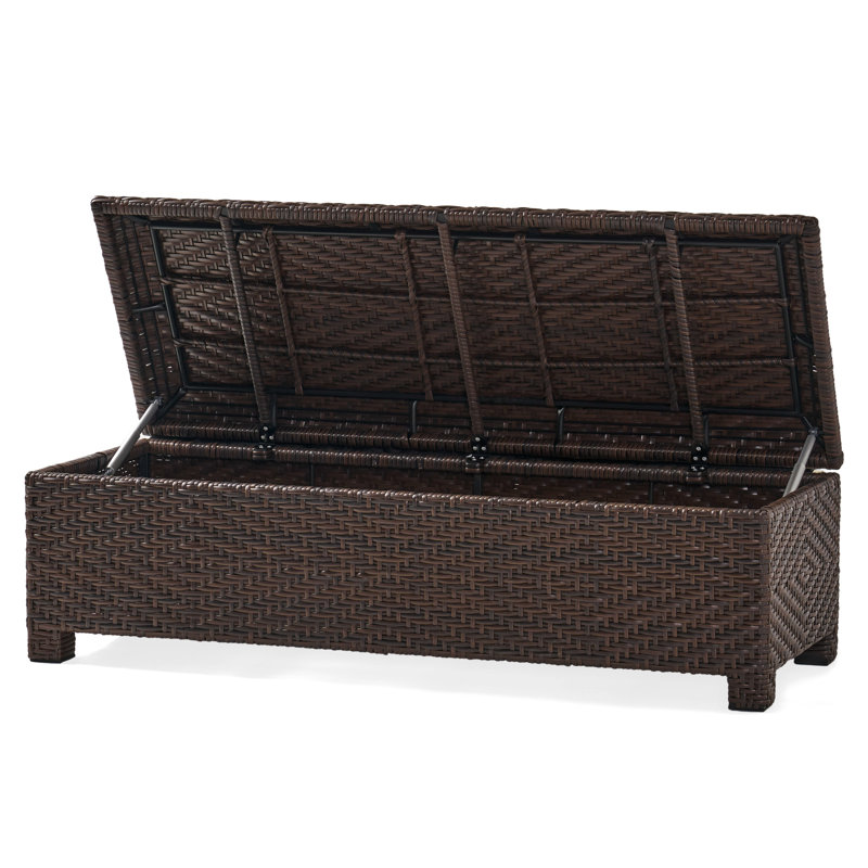 Banc de rangement en osier