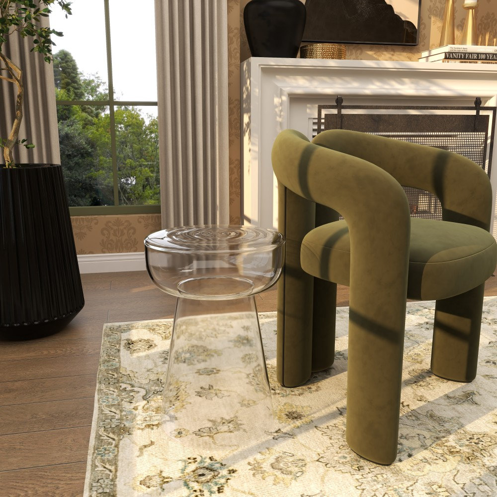 Maxxe Glass End Table, Clear