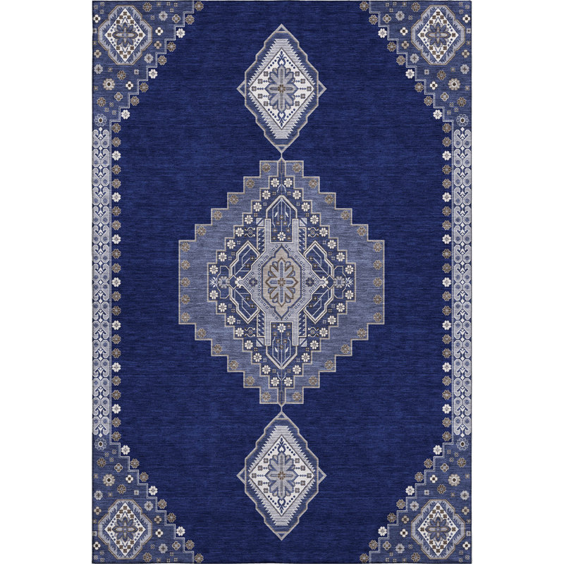 Premium Machine Washable Guada AMF1014 Oriental Rug, Rectangle 5' x 7'6"