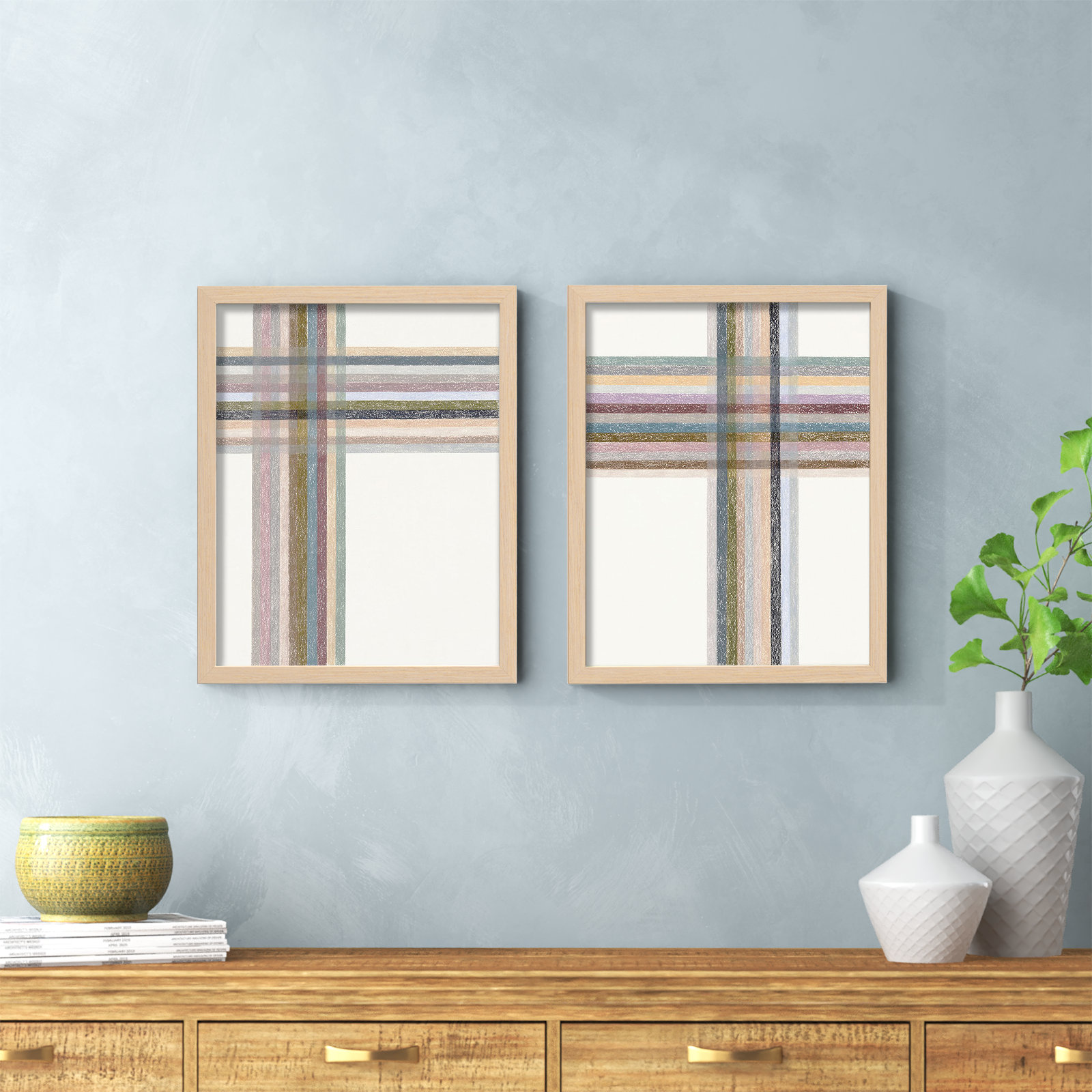 Intersections: Vertical by Beth James, Maple Framed, 16" W x 20" H