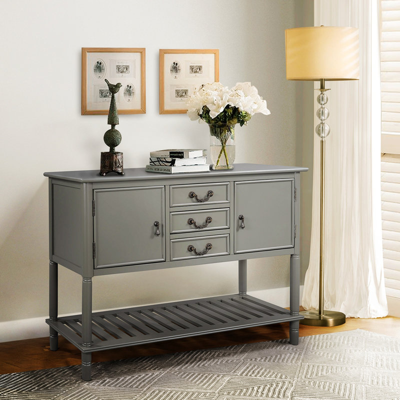 Console en bois massif 34,22 po Gowans, gris