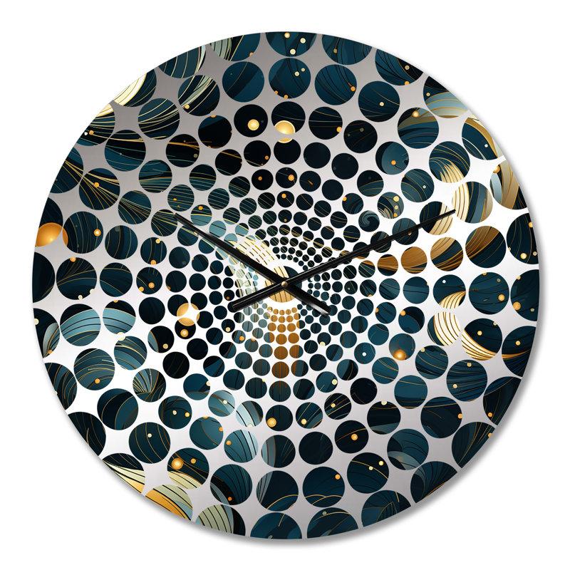 Bleu céleste géométrique géométrique - horloge murale géométrique, Petit
