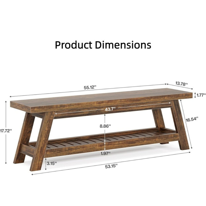 Table d'appoint à 2 niveaux avec rangement Modern Farmhouse