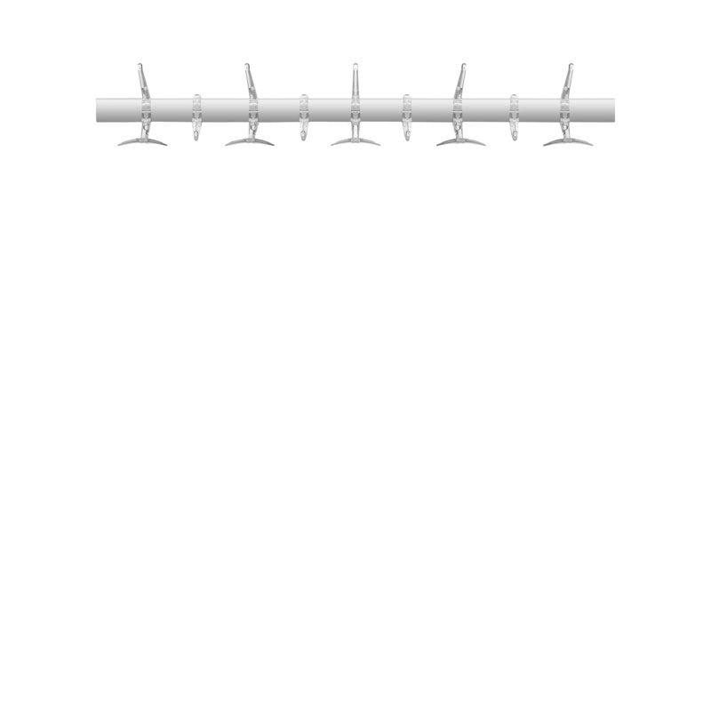 Wall Mounted Coat Rack, Transparent Crystal, Large