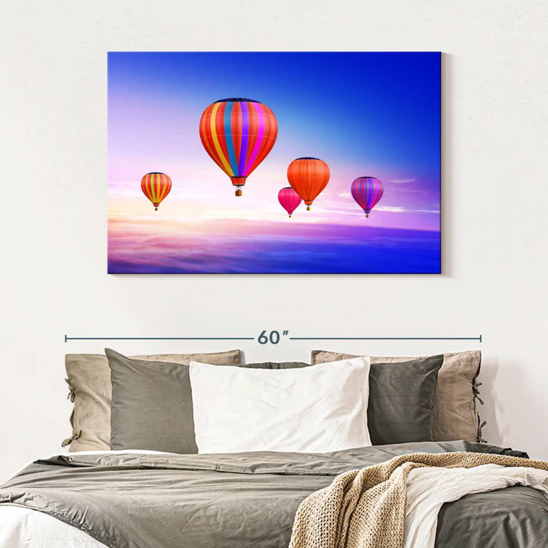 Paysage en montgolfière Mehar, H 32 po x l 48 po