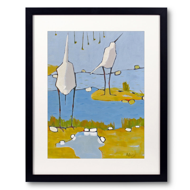 Aigrettes dans le marais par Phyllis Adams, H 21,25 po x l 17,25 po