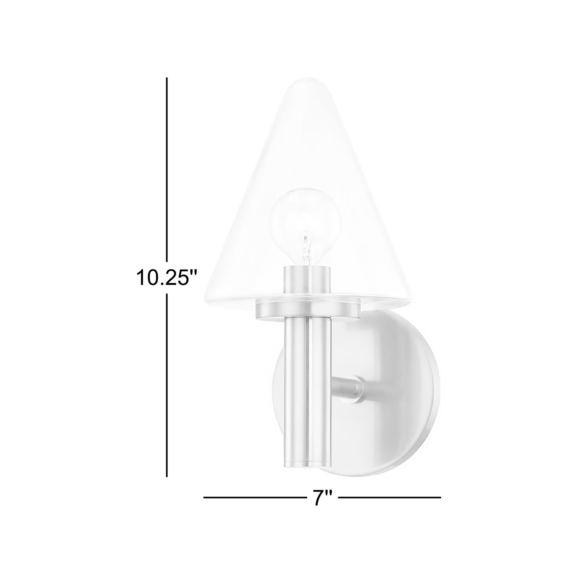 Single Transparent Bath Sconce, Aged Brass