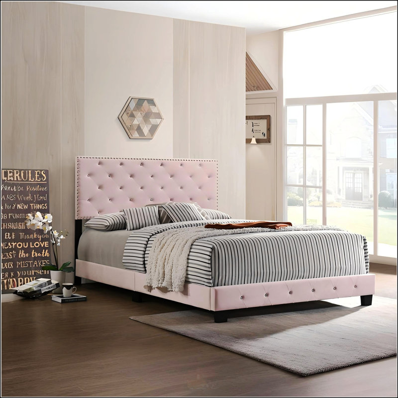 Lit double transitionnel Chic Chic, Double, Rose