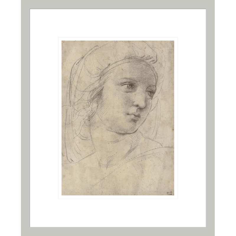 «Head of a Muse» par Raphael, impression giclée sur cadre, H 16,75 po x l 13,75 po