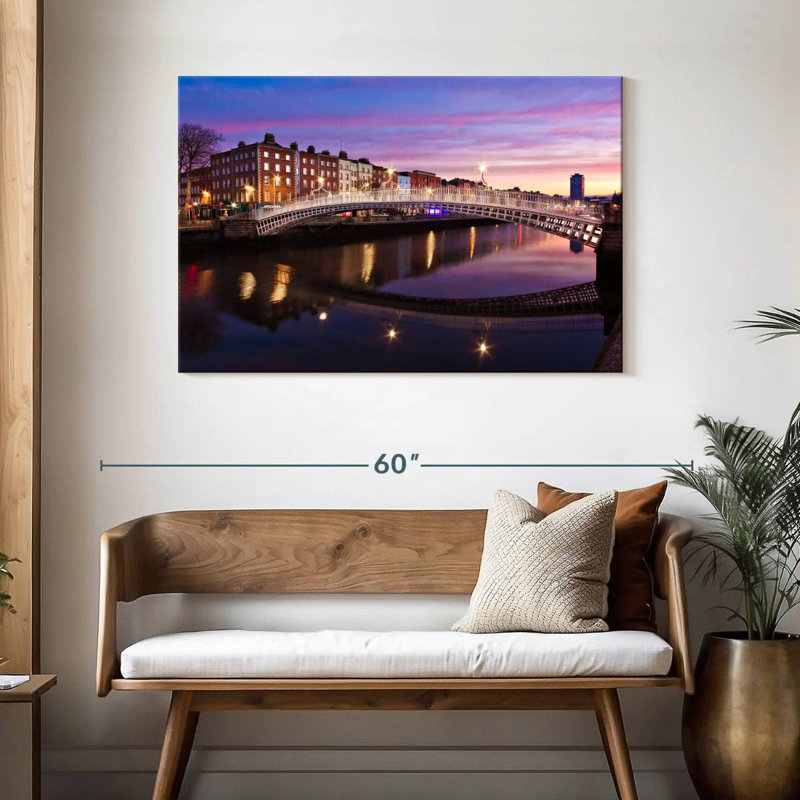 Pont Ha'Penny la nuit, H 30 po x l 45 po