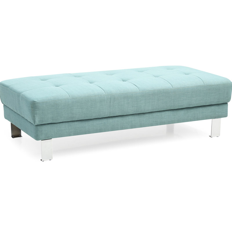 Siège bleu sarcelle de style moderne - 57 po x 28 po x 16 po, rembourré de mousse, recouvert de tissu, sans assemblage, option confortable et élégant pour un tissu supplémentaire, rassemblements idéaux