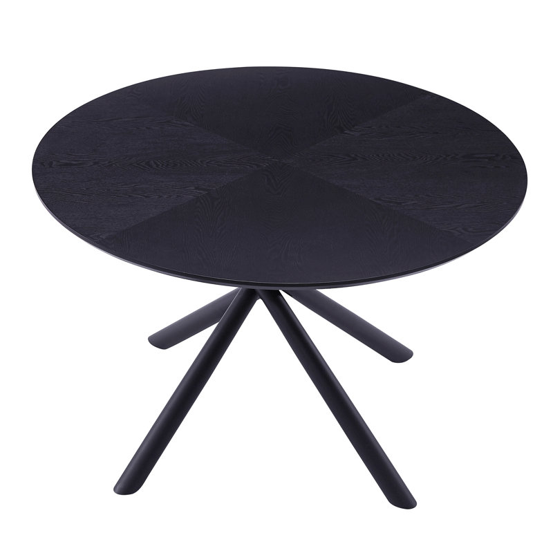 Table basse 53,14 po en MDF et table de bout courte avec base en métal, facile à assembler, noir, Noir