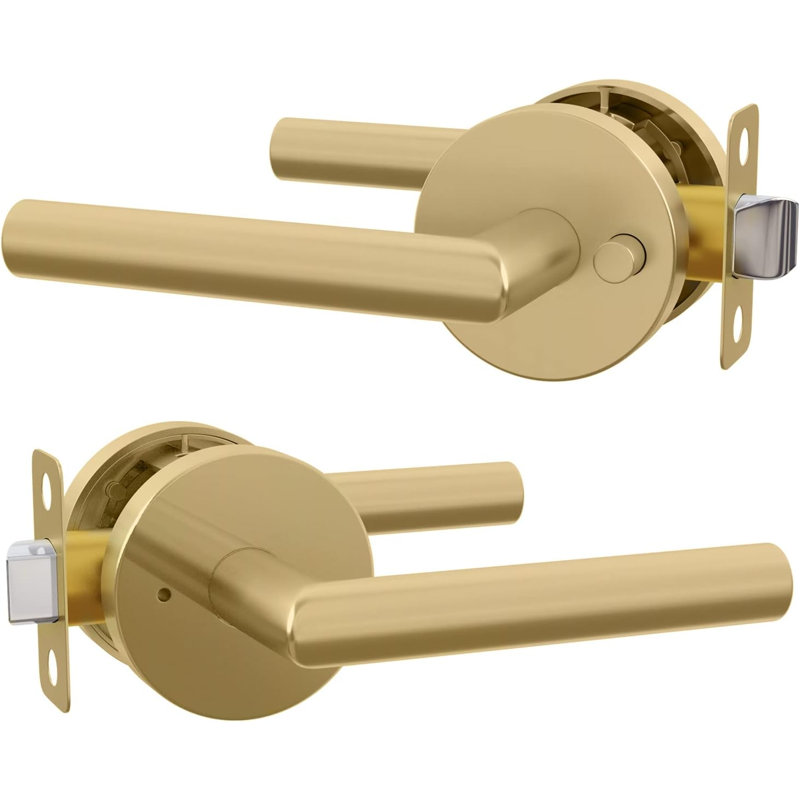 Serrure à pêne dormant cylindrique simple RONN Mega Handles | Pêne dormant moderne à clé pour portes extérieures et intérieures | Poignée réversible avec loquet réglable