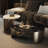 Modern round supercrystalline stone coffee table-104367365