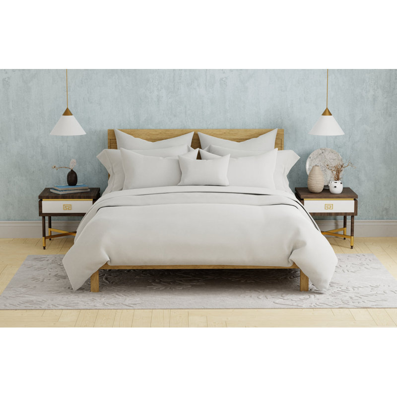 Delilah Home 100% Organic Cotton Bed Sheets, King Fitted Sheet, Grey, Queen Fitted , White