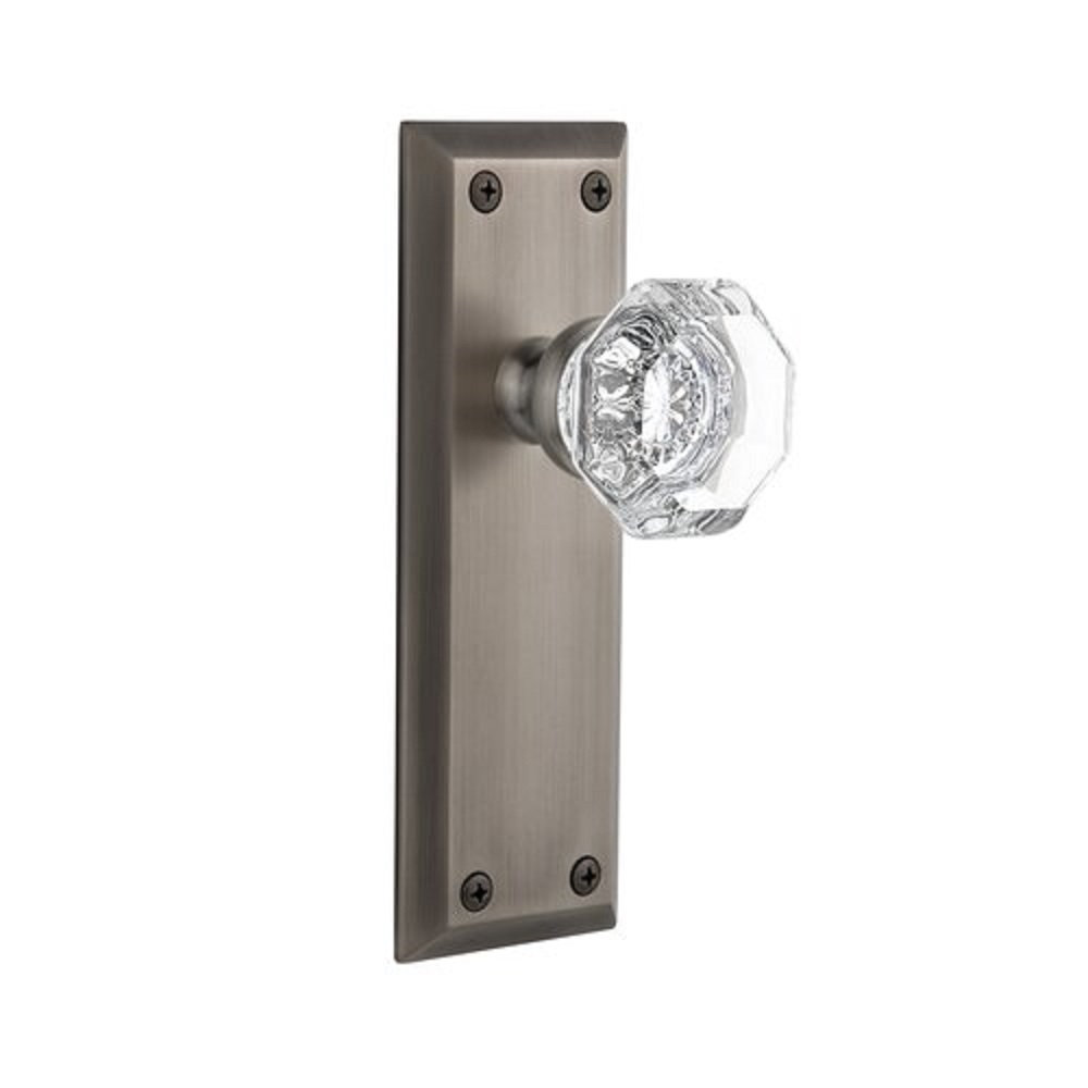 Grandeur Fifth Avenue Plate Single Dummy with Chambord Crystal Door Knob Grandeur 