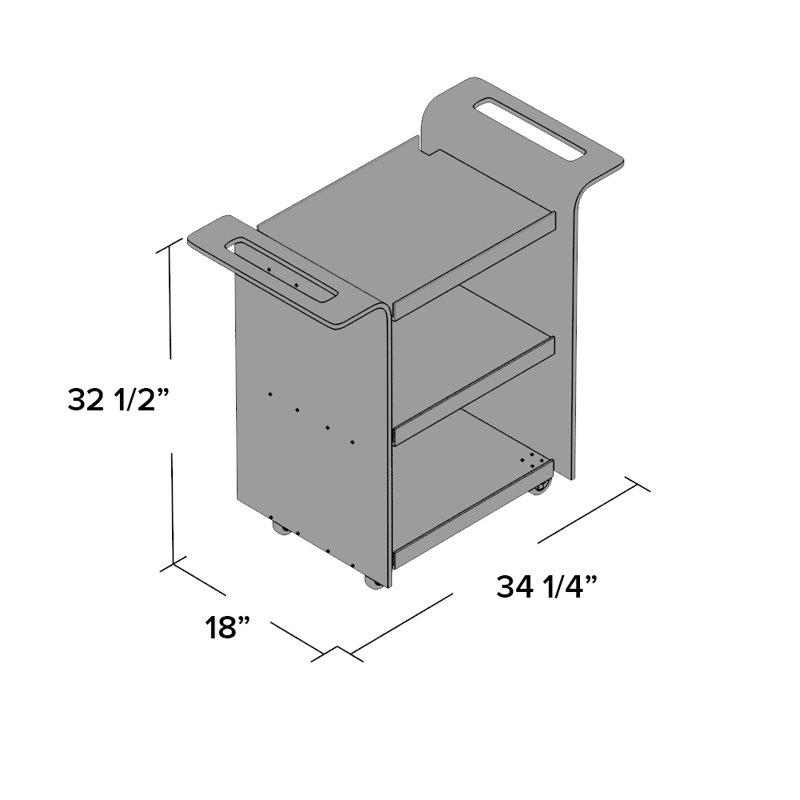 Alachua Acrylic Trolley Bar Cart