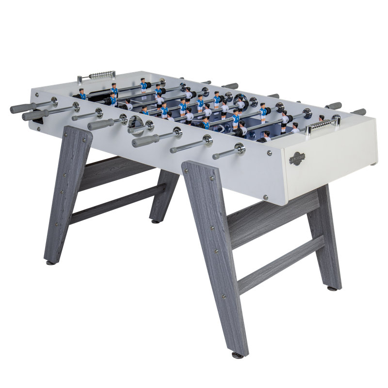 Manhattan 54'' White and Gray Foosball Table with Chrome Accents