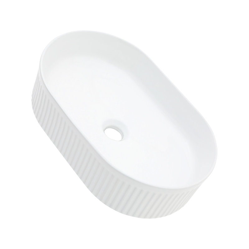 Lavabo de salle de bain en céramique blanche 18,99 x 12,42 pouces - style vasque, moderne, largeur de teinture pour salle de bain
