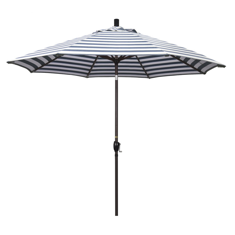 Parasol 9" Market, Rayure Cabana bleu marine / blanche