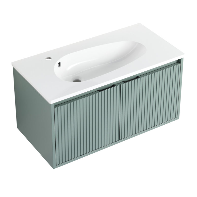Meuble-lavabo flottant 36 po avec lavabo en résine