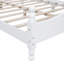 Cadre de lit plateforme grand lit en bois, lit plateforme de style rétro avec support en lattes de bois, blanc