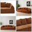 Canapé modulaire Cloud - Canapé incurvé avec repose-pieds et siège moelleux profond, sans assemblage, orange vif-457923182